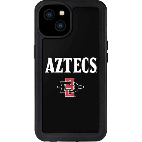 San Diego State University Aztecs Black iPhone 15 Plus Waterproof Case